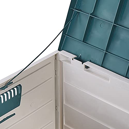 Beliani Auflagenbox aus Kunststoff beige/grün Gartentruhe Outdoor Kissenbox Locarno – Bild 7