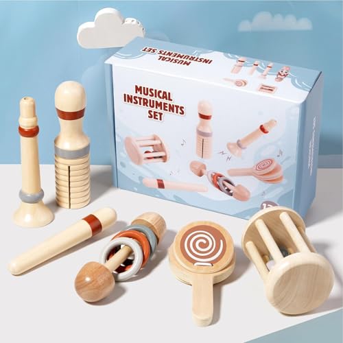 Wooden Baby Rattle Set, Wooden Hand Rattles, Educational Rattle Toys, Soothing Baby Rattle, Wooden Baby Rattle Set With Soothing Sounds And Educational Learning Toy For 12-Month-Old Babies - Image 7