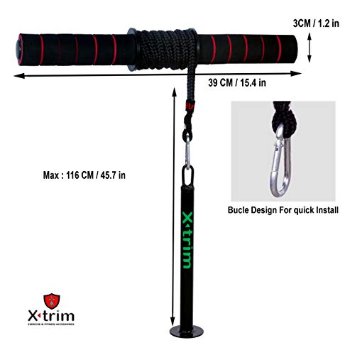 XTRIM Forearm Blaster/Arm Twister with Anti-Slip Knurled Handles, Rope and Loading Pin for Hand Exercise, Muscle Strengthening, Arm Training (Supports 100 Kg)