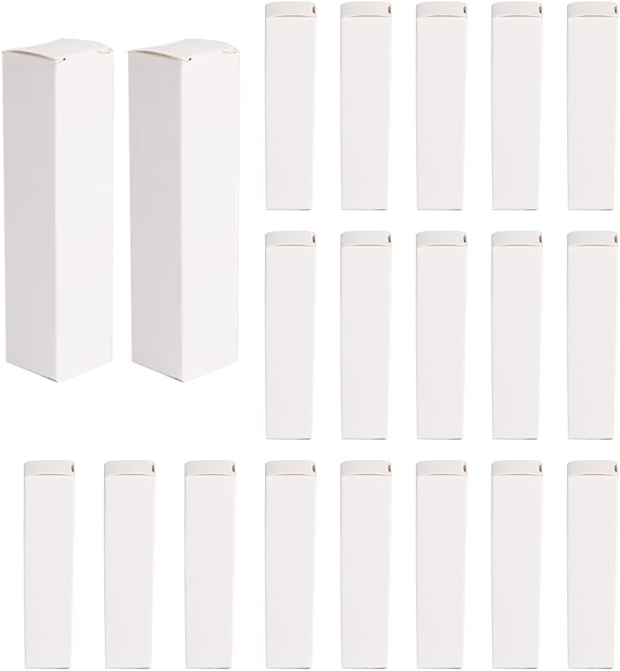 COSIDEA 50 PCS Empty White Lip Gloss Boxes W23 xW23 xH98mm / 0.9 * 0.9 * 3.86 inch, Cosmetic Perfume/Mascara Box Packaging for Small Business Wholesale, small Kraft Paper Box Luxury Holder Wrapping