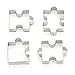 4 stampi per biscotti in acciaio inox, a forma di puzzle, per torte, fondente, pasticceria, biscotti, stampi