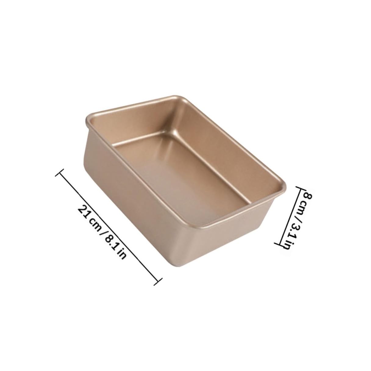 VANZACK Molde Cuadrado Fácil Desmolde para Pasteles de Acero Inoxidable Dorado Antiadherente y Multiuso Adecuado para Pizza y Snacks en Cocina