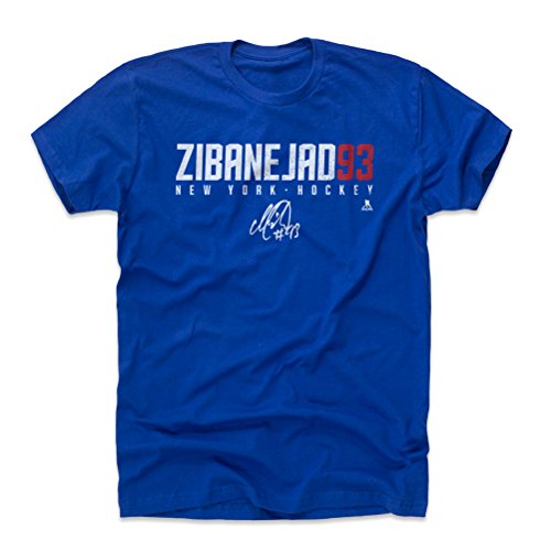 500 LEVEL Mika Zibanejad Shirt (Cotton, Large, Royal Blue) - Mika Zibanejad Zibanejad93 W WHT