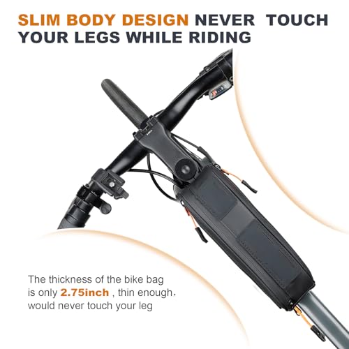 Image of NDakter Bike Triangle Frame Bag, Bicycle Storage Pouch with 2 Side Pockets, 3-in-1 Top Tube Bags for Phone, Waterproof Cycling Tool Accessories Pack for MTB Mountain Road Bikes(1.2L)
