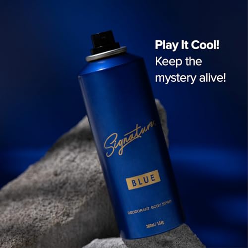 Image of Signature Deodorant Body Spray - Blue | Elegent & Distinctive | Long Lasting Fragrance | Skin Friendly Deo | Fights Body Odour | Everyday Use | Men, Women (Unisex) | Pack Of 1 (200ml)