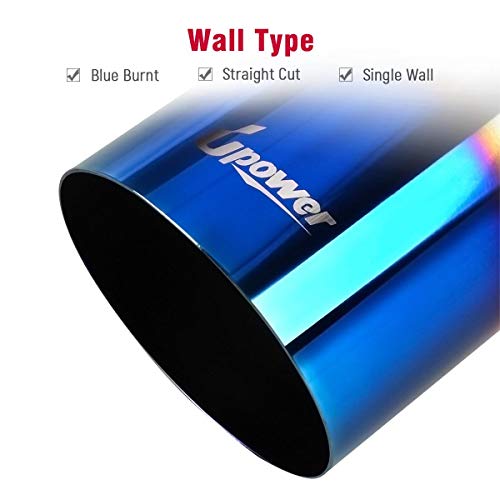 Upower 2 1/2 Inch Inlet 4 Inch Outlet Exhaust Tip Single Layer Straight 304 Stainless Steel 2.5" To 4" Overall Length 9" Exhaust Tail Pipe Tip Pack Of 2 #TOP4