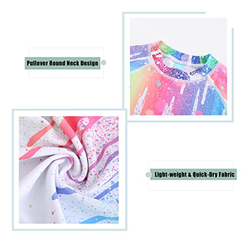 Image of Girls Rash Guard Swimsuits Short Sleeve Swim Shirt for Kids Girls One Piece Bathing Suit Swimwear 7-16 Years