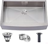 Comllen Commercial 30x20 Inch 304 Stainless Steel Farmhouse Sink, Single Bowl Kitchen...