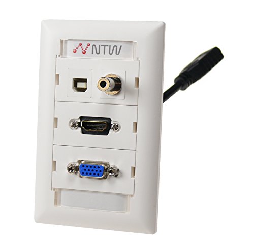 Ntw Customizable Unimedia Wall Plate With Personizable Id Tag - Hdmi Pigtail, Vga, 3.5Mm Audio And Usb Pass Through - 3Unc-V35Tubhp #TOP4