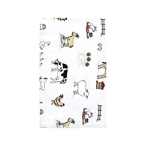 Luvable Friends Hudson Baby Flannel Burp Cloths 10pk, Barnyard Farm2