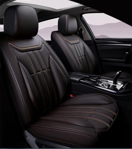 ホンダシビック11代 CIVIC 11 FL型 FL1 FL4 2021-現行に適用車シートカバー耐摩耗性通気PUレザー素材座布団 防水 全天候型汚れ防止 取付簡単 滑り止め 収納便利クッションプロテクター前後席背もたれ(茶色,枕なし)