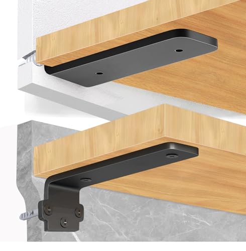 NPOIAUG Regalhalterung Regalträger 15/20/25 cm, Schwerlast L Regalwinkel für die Wandmontage, Tragkraft 70 KG (2pack) (20cm-2pack)