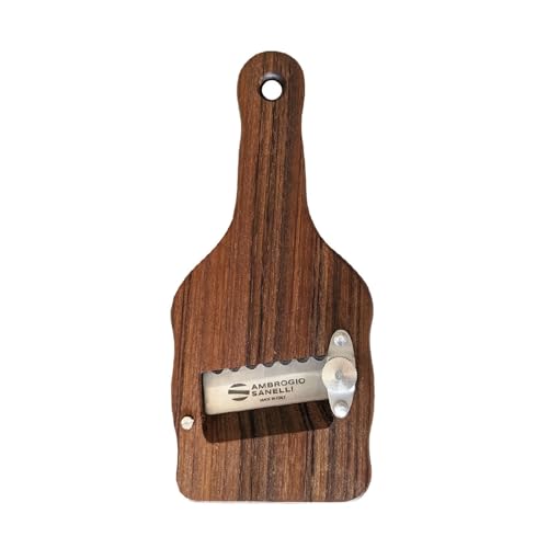 Sanelli Ambrogio Ovangkol Ambrogio Sanelli-Affettatartufi in Legno Manico Ergonomico ed Antiscivolo. Regolatore di qualità per Un Taglio preciso. Lama ondulata, Acciaio Inox, 23.0x9.0x2.5 cm
