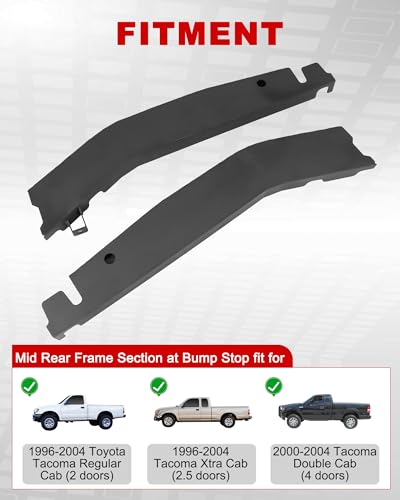Image of Mountainpeak Mid Rear Frame Repair Kit Fit for 96-04 Toyota Tacoma 2WD /4WD | Reg & Xtra & Double Cab Models, Heavy-Duty 11 Guage Steel, Precision Laser Cut, Rust Patch Repair Kit
