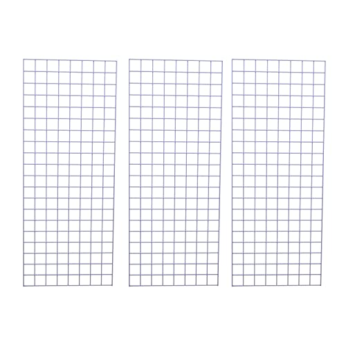 Grid Panel 2’ x 5’ (24” Wide x 60” High), Heavy-Duty 1/4? Thick Wire, Spaced 3? Apart (Quantity 3) (White)