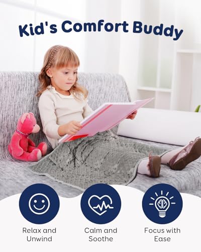 Image of Kivik Weighted Lap Pad, Minky Dots Small Weighted Blanket 2lbs, 20 inchx30 inch, Ultra-Soft Weighted Throw Blankets, All-Season Cozy Breathable Mini Lap Blanket for Calming and Better Sleep, Washable, Grey