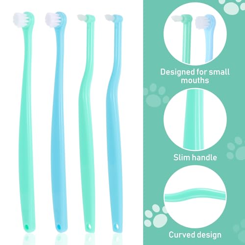 4 Stück Katzenzahnbürste Für Katzen Hundezahnbürste Zahnbürste Weiches Nylon Haustier Zahnbürste Hunde Klein Katze Zahnpflege Hund Zahnbürste Toothbrush Für Empfindliches Zahnfleisch Von Haustieren