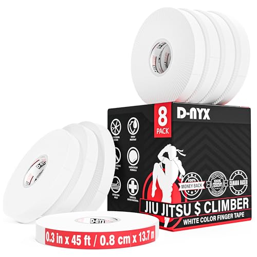 Finger Tape Athletic Sports Wrap, Black or White 0.3 inch or 1.5 inch Rock Climbing BJJ Jiu Jitsu...