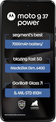 Image of Motorola g37 Power (Pantone Impenetrable, 4GB RAM, 64GB Storage) | MediaTek Dimensity 6400 Octa-Core Processor | 50MP AI Rear Camera | 8MP Front Camera | 6.66-inch HD+ 120Hz Display | 7000mAh Battery