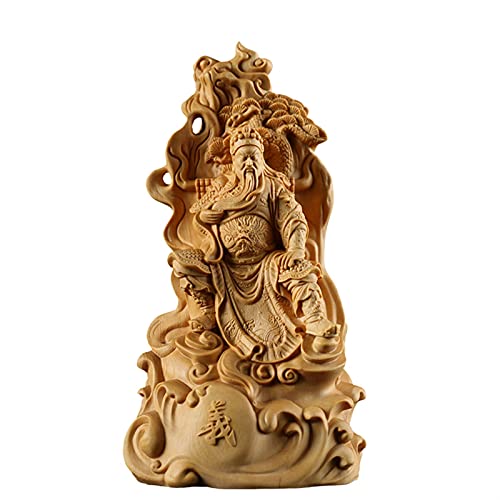 Statue Guan Yu protection maison bois sculpté harmonie Feng Shui