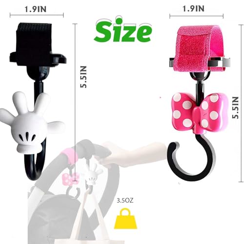 Ganchos para carrinho de bebê, pacote com 4 ganchos para pendurar bolsas e compras, comporta clipe g