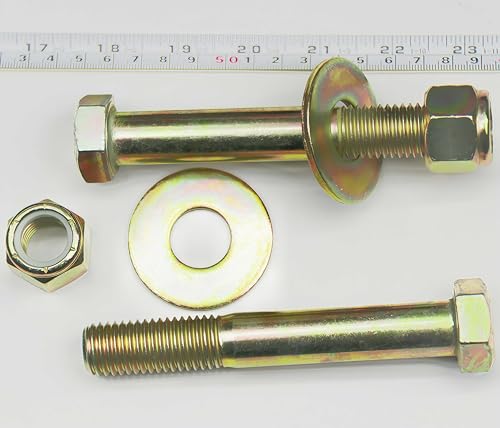 Image of 3 /4 inch x 5 inch Hex Head Bolt by Color Galvanization with Nylon Lock nut and Large Size Washer Assortment Kit,Alloy Steel,Grade 8.(4pcs Pack). by Metalsuberg