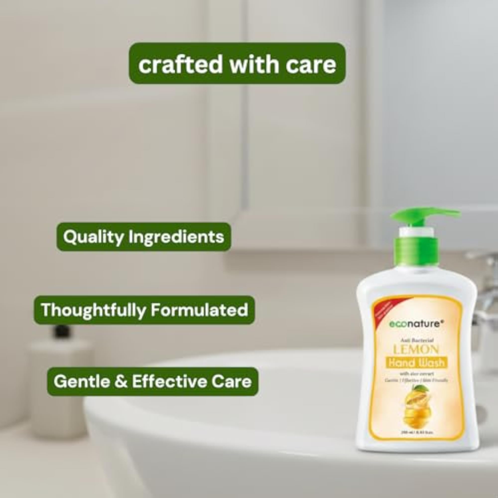 Econature Lemon Hand Wash with Aloe Extract, Pack of 2