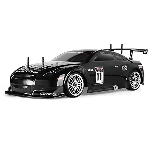 HSP Racing Rc Car 4wd 1:10 Electric Power On Road High Speed Drift Car 94123 Flying Fish (Black)