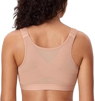 DELIMIRA Women's Front Closure Posture Wireless Back Support Full Coverage Bra Polyamide Polyester Elastane