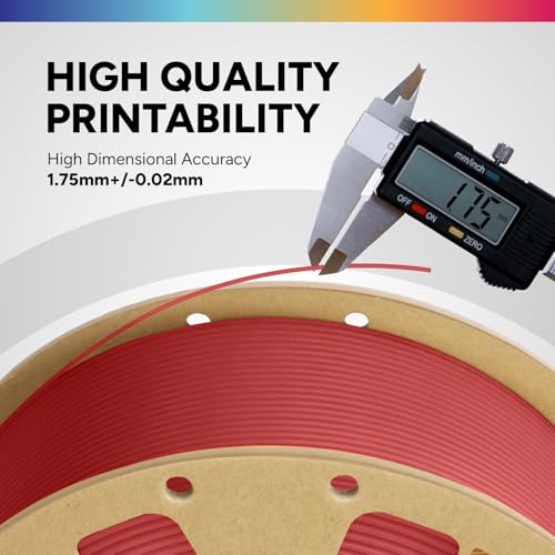 Image of OVERTURE PLA Filament 1.75mm, Neatly Wound 3D Printer Filament 1kg Spool (2.2lbs), Dimensional Accuracy + /- 0.02 mm, Fit Most FDM 3D Printers (Fresh Red)