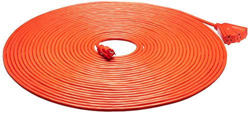 Amazon Basics 100-Foot 3-Prong Vinyl Indoor/Outdoor Extension Cord with 3 Outlets - 15 Amps, 1875...