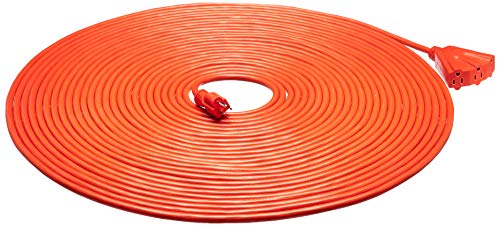 AmazonBasics 12/3 Outdoor Extension Cord with 3 Outlets, Orange, 100 Foot