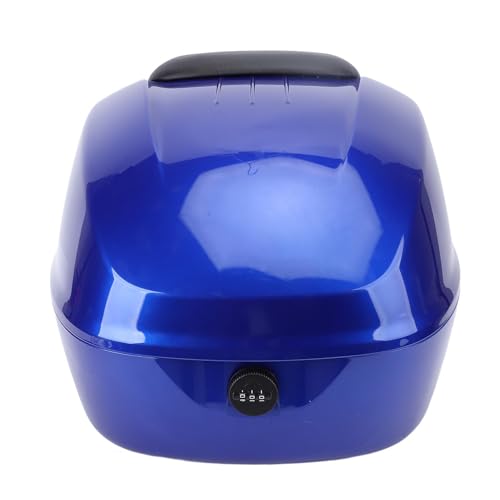 Baúl de motocicleta ABS 33L Asixxsix con cerradura y forro azul