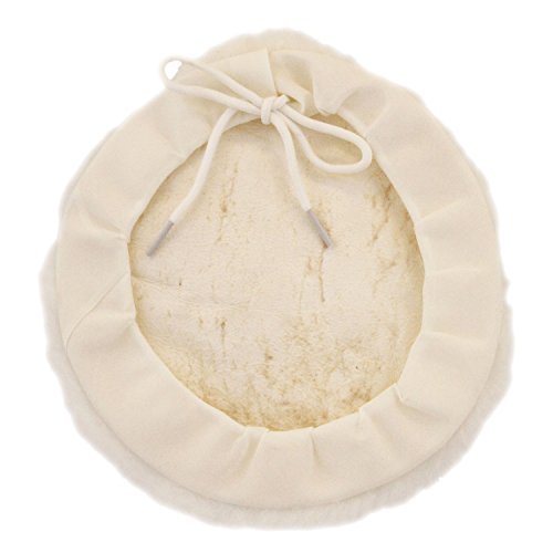 Tcp Global 8" Natural 100% Wool 1" Pile Buffing & Polishing Tie-On Bonnet Pad (Pack Of 2) #TOP2
