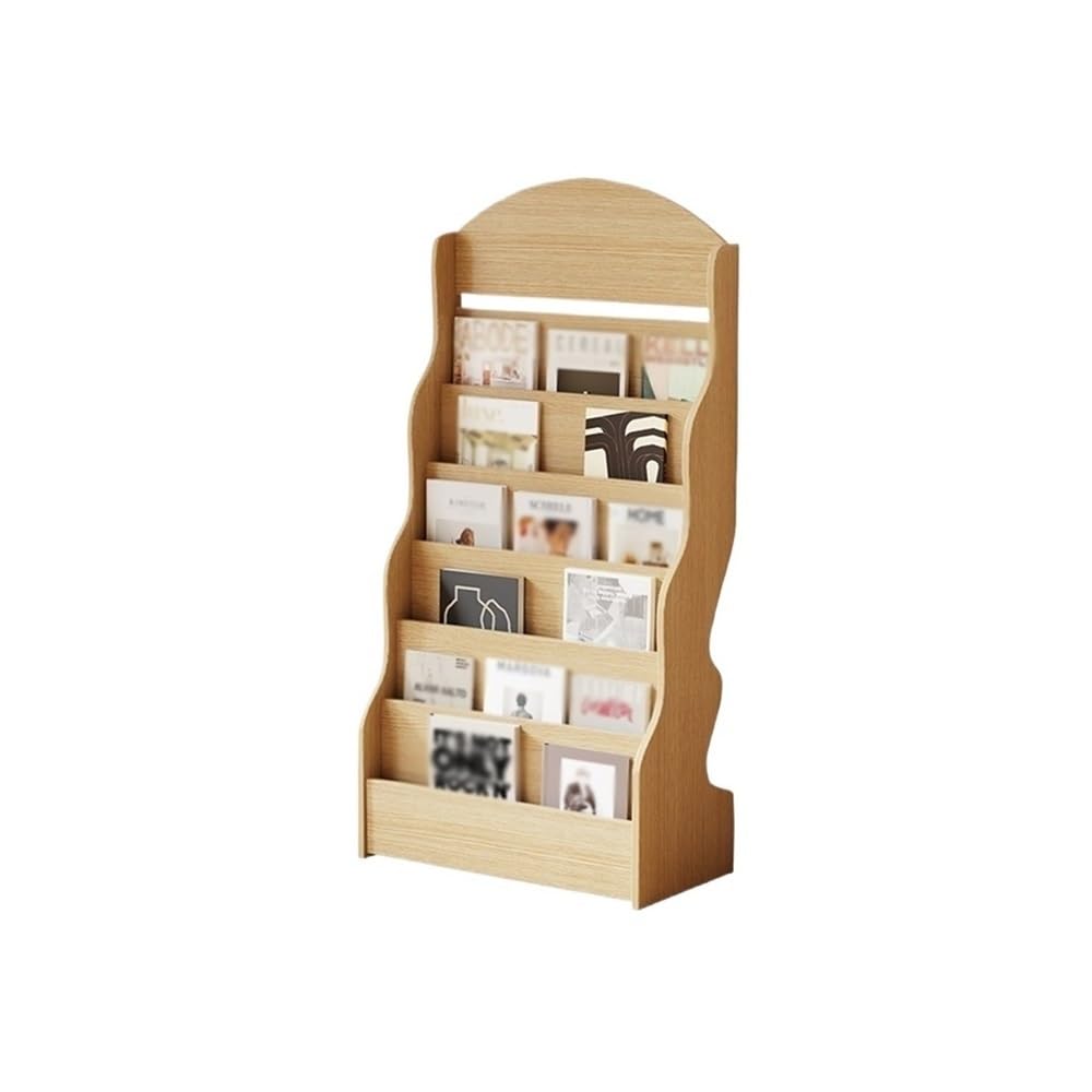 jianjunchaling Wall Brochure Storage Information Display Rack Bookshelf Magazine Newspaper Display Floor Office Racks for Office, Trade Show, Exhibitions(Original Wood)