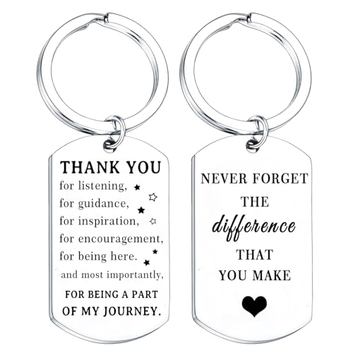 Image of Tihnvk Thank You Keyring For Teacher Employee Appreciation Gifts Coworker Christmas Birthday Gifts Never Forget The Difference You Make Keyring