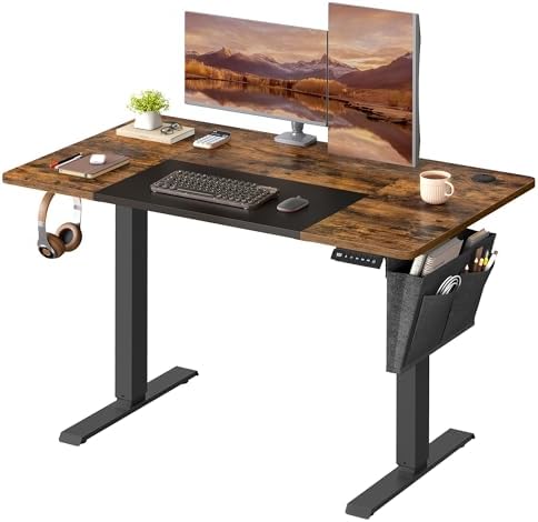 SONGMICS Biurko z elektryczną regulacją wysokości, 120 x 60 x (72-120) c...