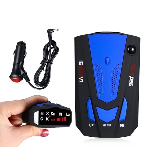 Car Radar Detector 360° GPS Speed Police Safe 16 Band Voice Alert,1080P HD Auto Focus Webcam with Microphone (Blue)