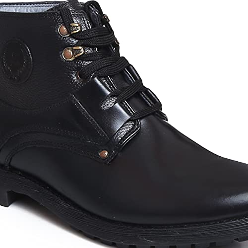 Image of Zoom High Ankle Genuine Leather Shoes Boots for Men Formal Casual Branded A-4701 | Men's Ankle Boots With Laces | High Ankle Formal Shoes for Men Leather Boots Branded | 100% Pure Leather