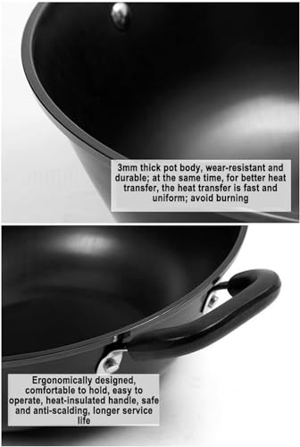 Wok de hierro fundido con mango ergonómico 36 cm miniatura 4
