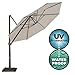 Abba Patio 11 ft Patio Offset Hanging Umbrella Outdoor Cantilever Sturdy Umbrella with Crank & Cross Base & Easy Tilt, for Garden, Backyard, Pool and Deck, Khaki