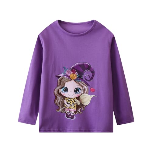 Image of Girl Long Sleeve Shirts Christams Tops Tees Cotton Casual Stripe Crewneck Graphic Jersey Tunic T-Shirts 3 Packs Sets