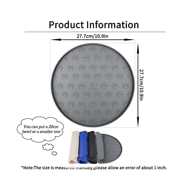 Ptlom Grey Silicone Pet Feeding Mats for Food and Water, Foldable Pet Placemat Non-Slip Waterproof Mats for Small and Medium Cats and Dogs, Raised Edge Prevents Residue from Spilling onto The Floor Ptlom Grey Silicone Pet Feeding Mats for Food and Water, Foldable Pet Placemat Non-Slip Waterproof Mats for Small and Medium Cats and Dogs, Raised Edge Prevents Residue from Spilling onto The Floor