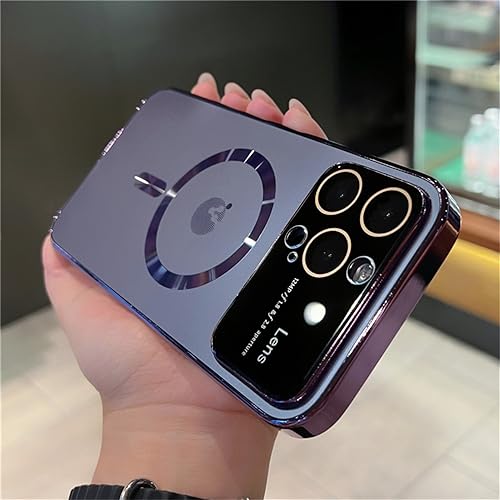 Étui magnétique iPhone 13 ENILSA avec protection de lentille en verre violet