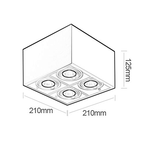 Plafón de techo moderno blanco de 4 luces GU10 para eliminar zonas oscuras 6