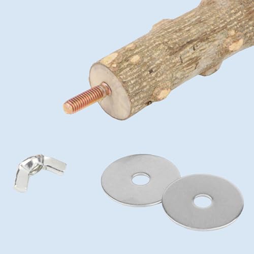 Image of Hypeety Natural Prickly Ash Wood Perch Stand Toy Parrot Stand Holder Paw Grinding Perch Bird Chew Perch for Budgie Parakeet Cockatiel Conure Lovebird (11.79 inch)