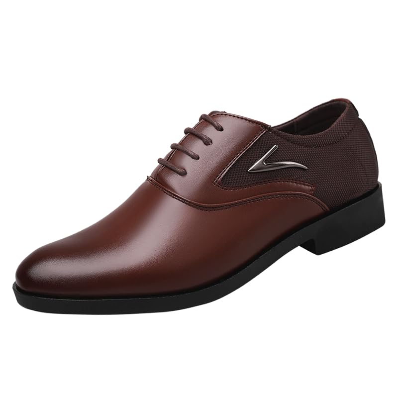Mens Dress Shoes Classic Fashion Formal Business Oxford Casual Comfortable Tuxedo Leather Lace Up Shoes