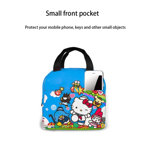 Crunowin Cartoon Lunch Box Portable Insulated Lunch Bag Multifunctional Zipper Tote Bag For Office Work Picnic School-2 #TOP4