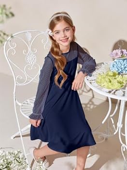Haloumoning Meisjesjurk, ronde hals, effen, zomerjurk, ruches