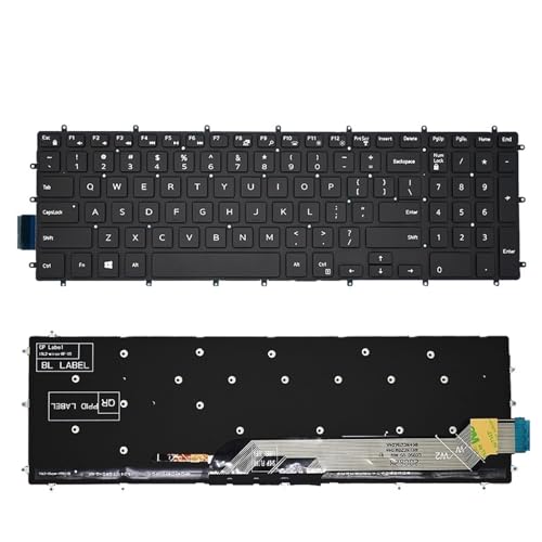 Clavier Dell Inspiron 15 avec rétroéclairage blanc pour modèles 5567 5570 5590 P35E QWERTY US